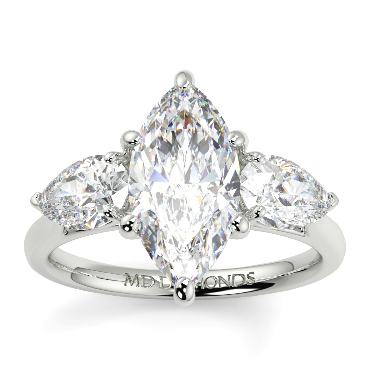 Marquise Wit Pear Trilogy Ring