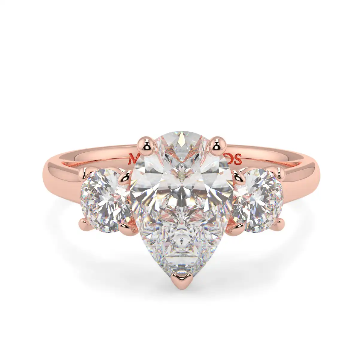 Pear And Round Trilogy Ring