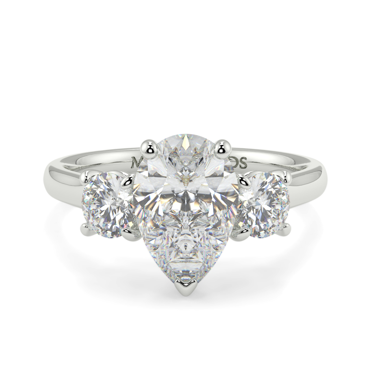 Pear And Round Trilogy Ring