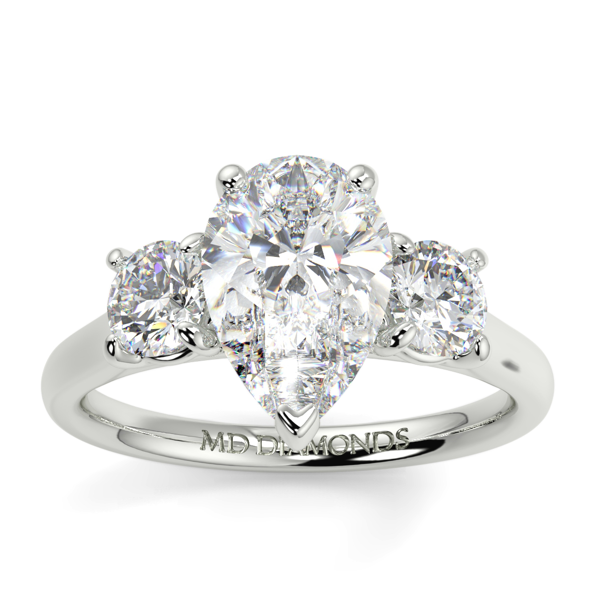 Pear And Round Trilogy Ring