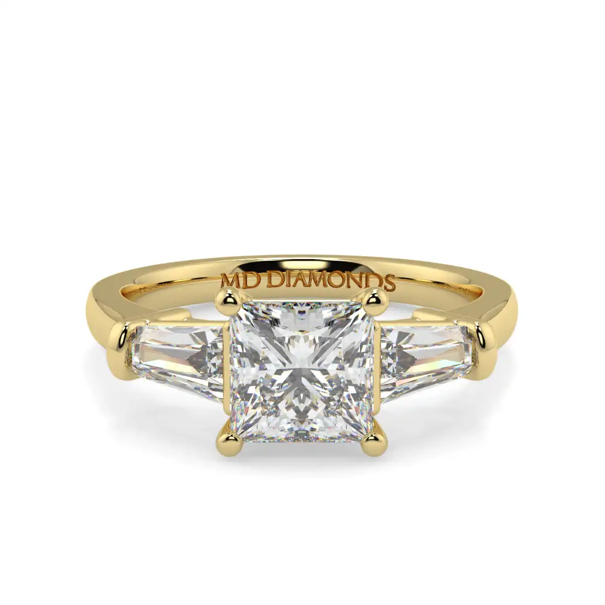 Princess With Baguett Trilogy Ring