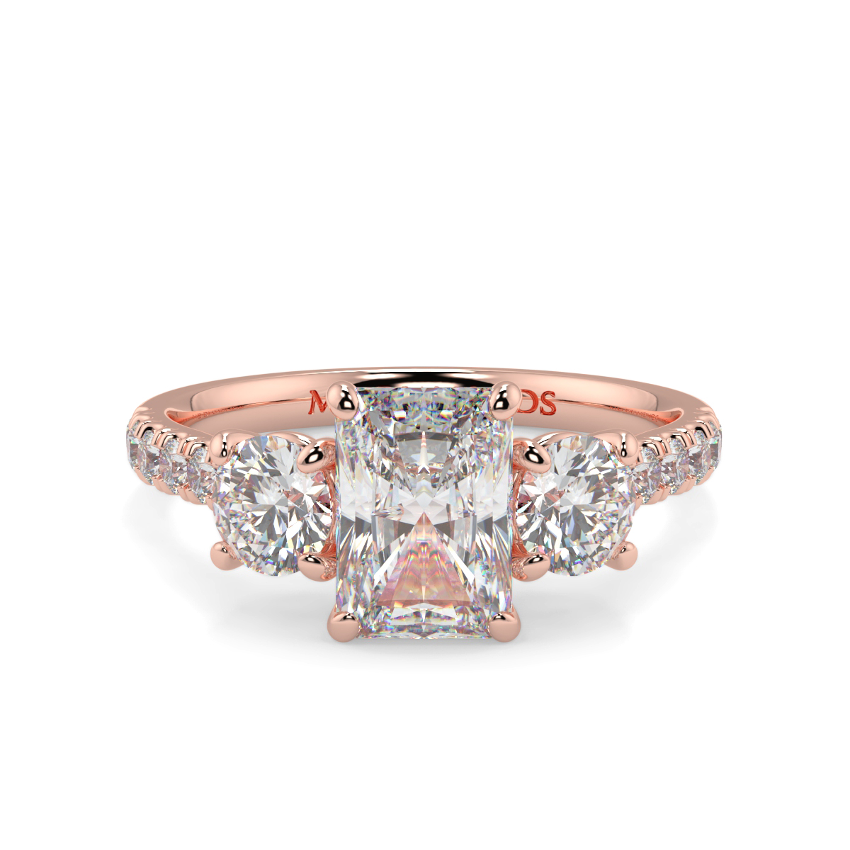 Radiant With Round Microset Trilogy Ring