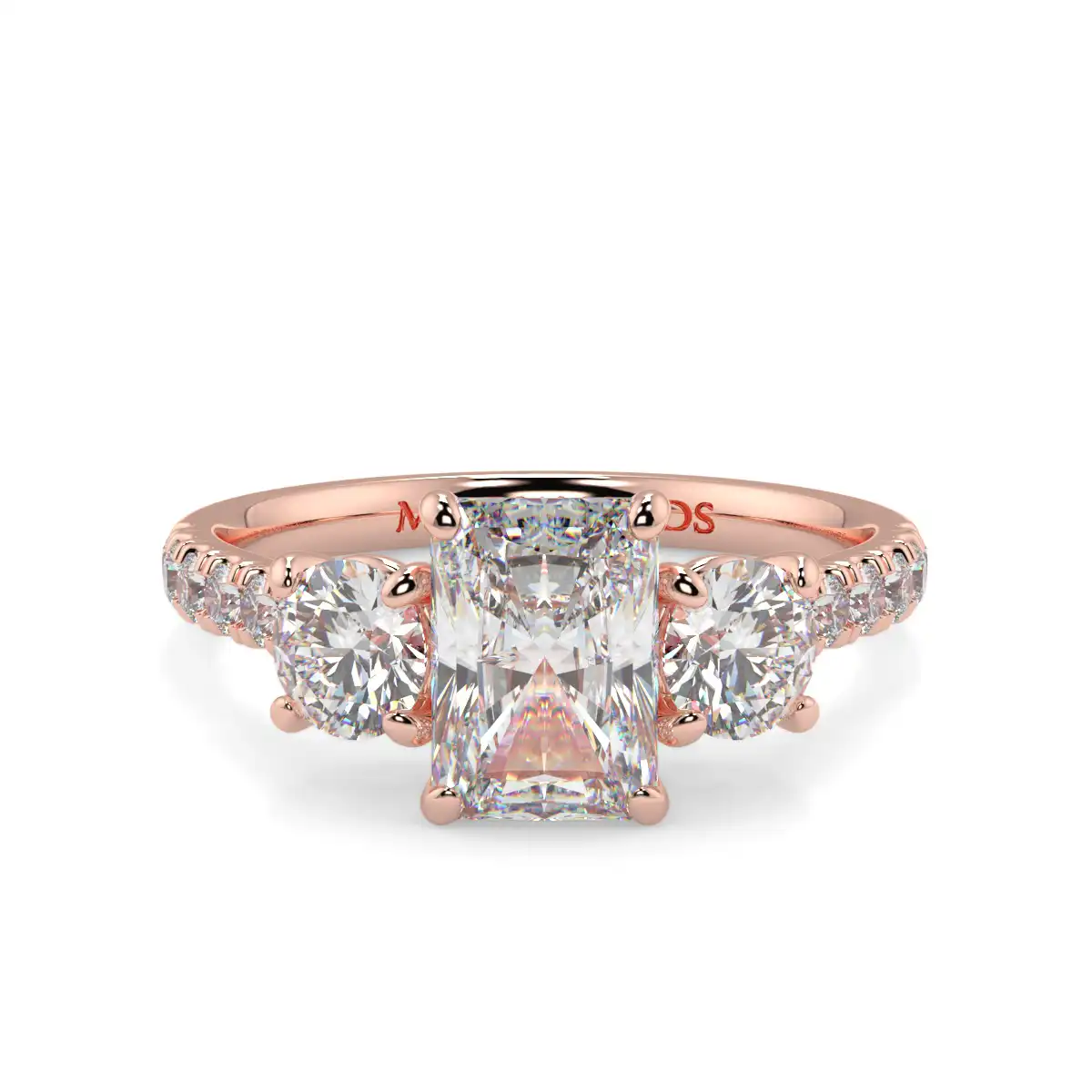 Radiant With Round Microset Trilogy Ring
