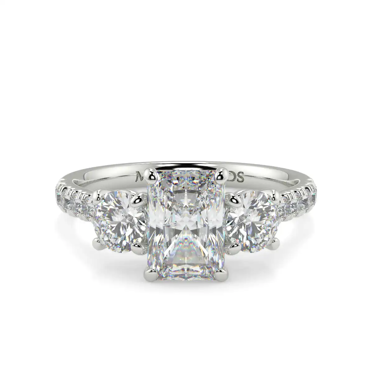 Radiant With Round Microset Trilogy Ring