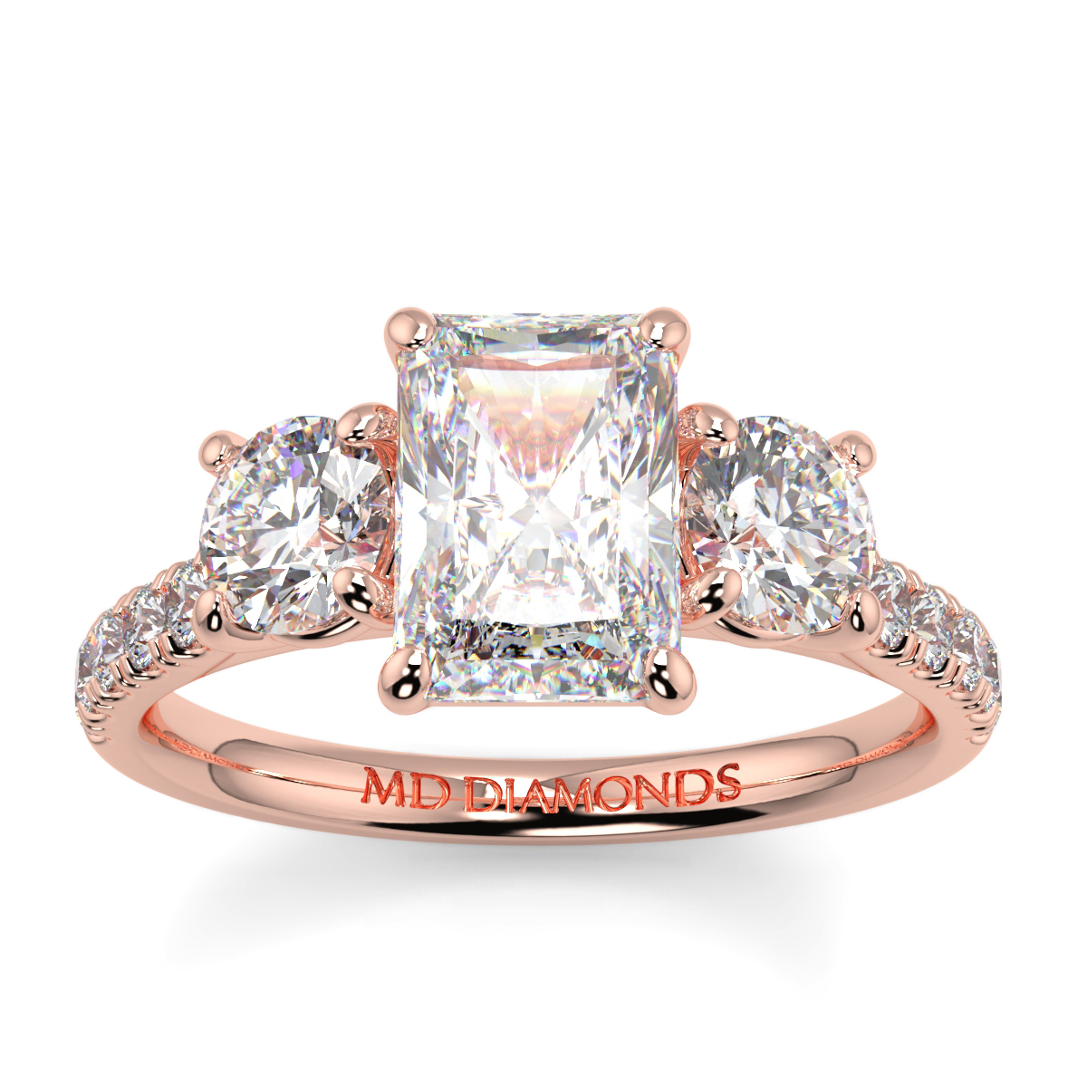 Radiant With Round Microset Trilogy Ring