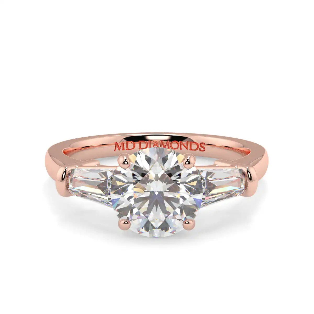 Round With Baguett Trilogy Ring