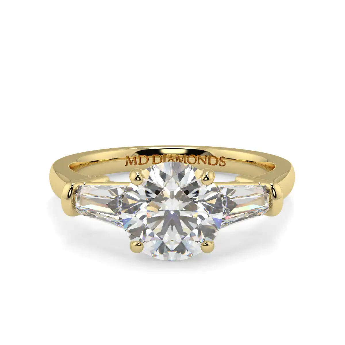Round With Baguett Trilogy Ring