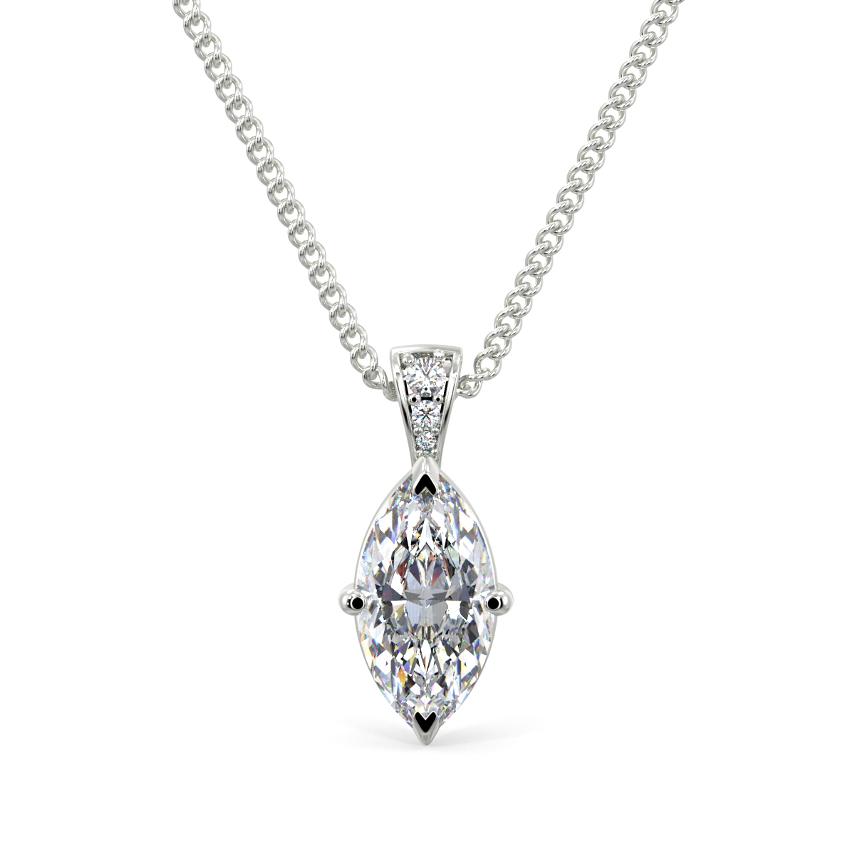 Marquise Pave Bail Pendant