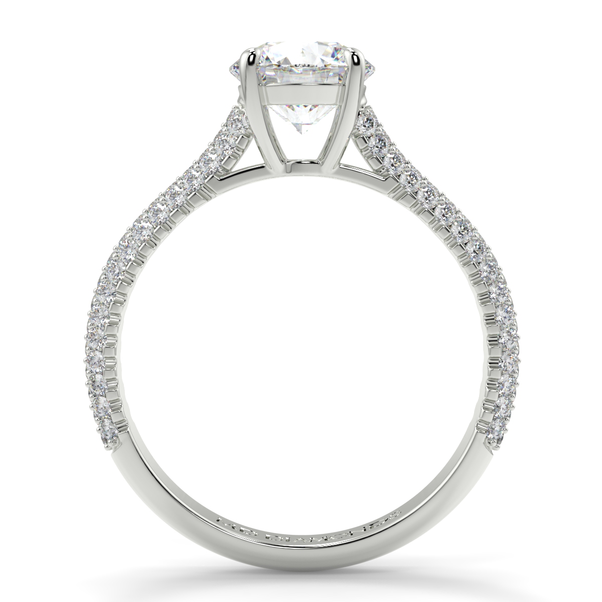 Round Mumbai Pave Set Diamond Ring