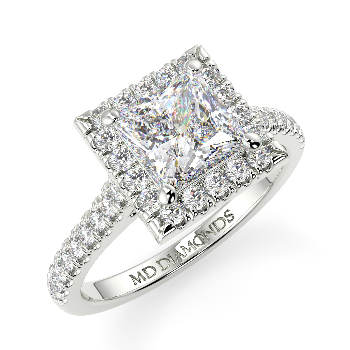 Princess Microset Halo Diamond Ring