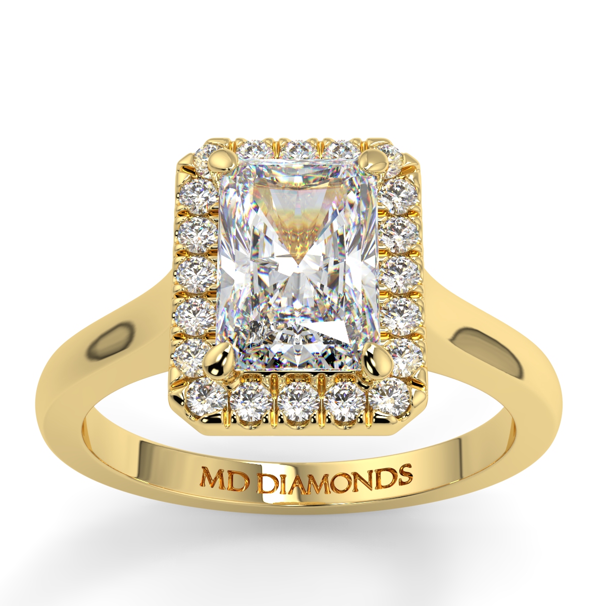 Radiant Microset Halo Diamond Ring