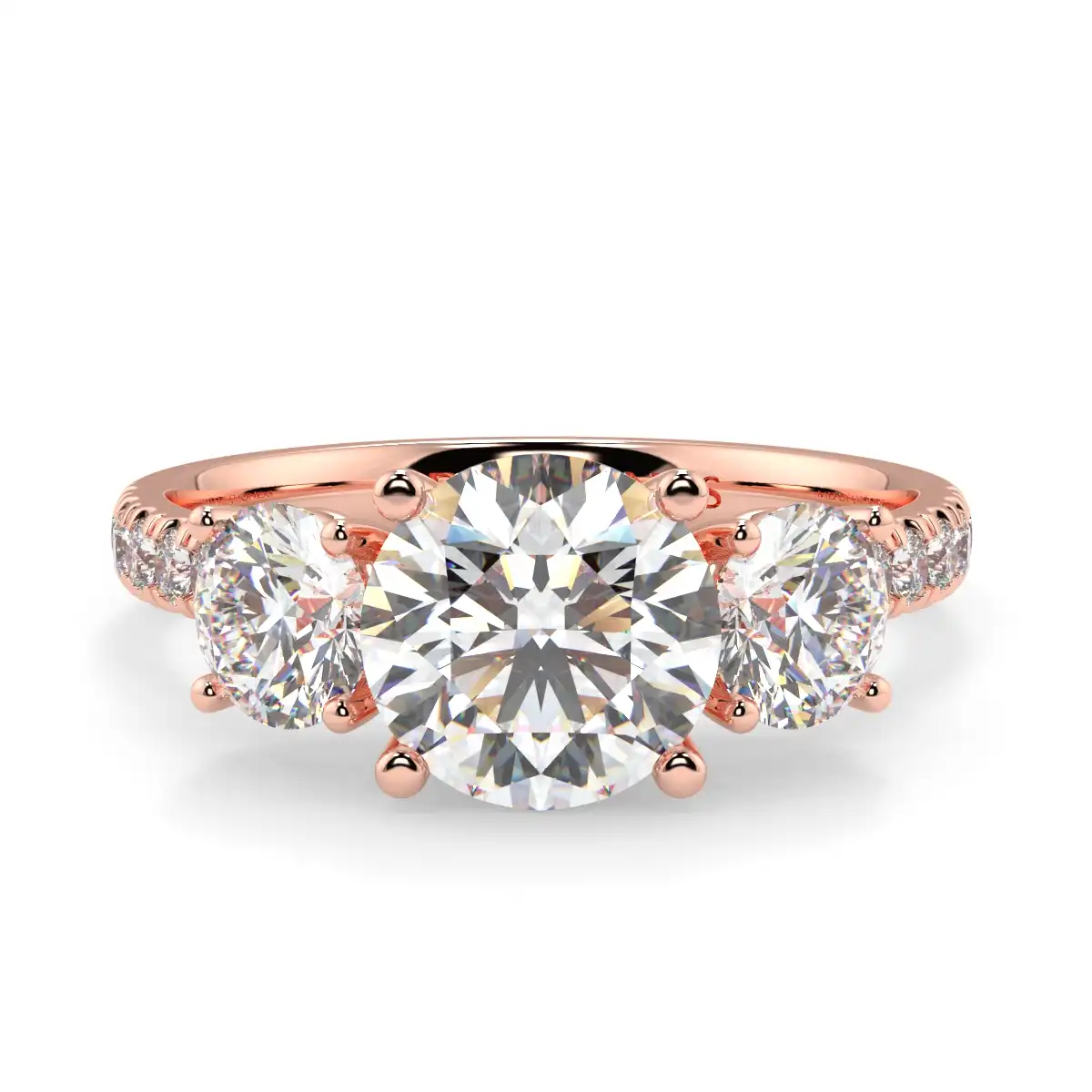 Round Microset Triology Diamond Ring