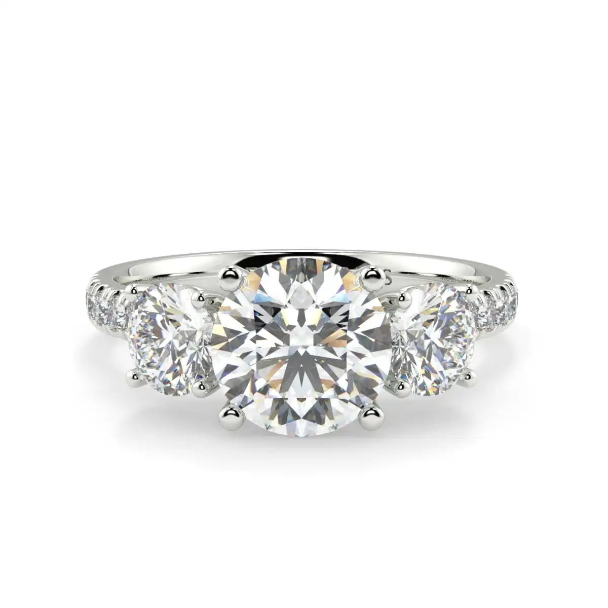 Round Microset Triology Diamond Ring