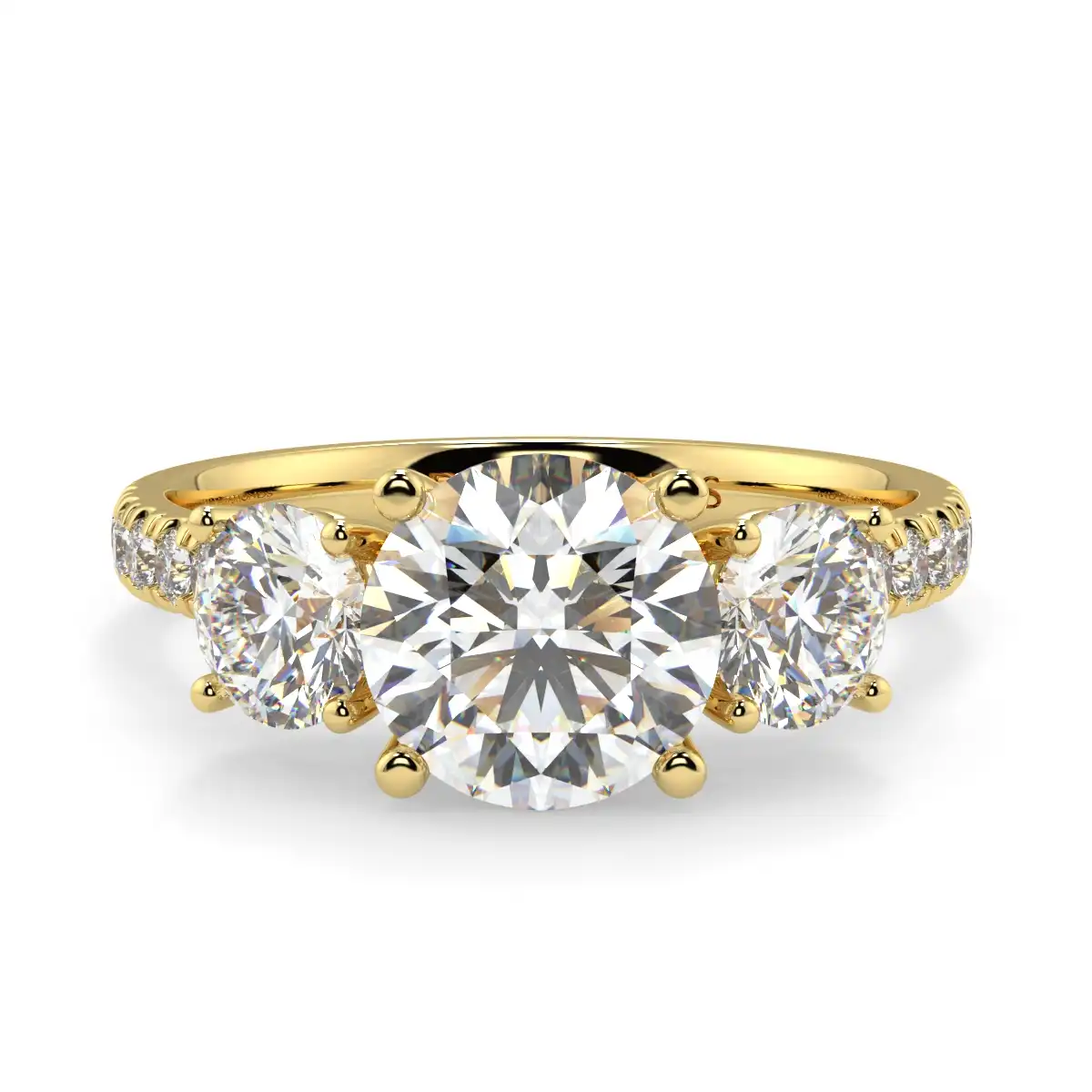 Round Microset Triology Diamond Ring