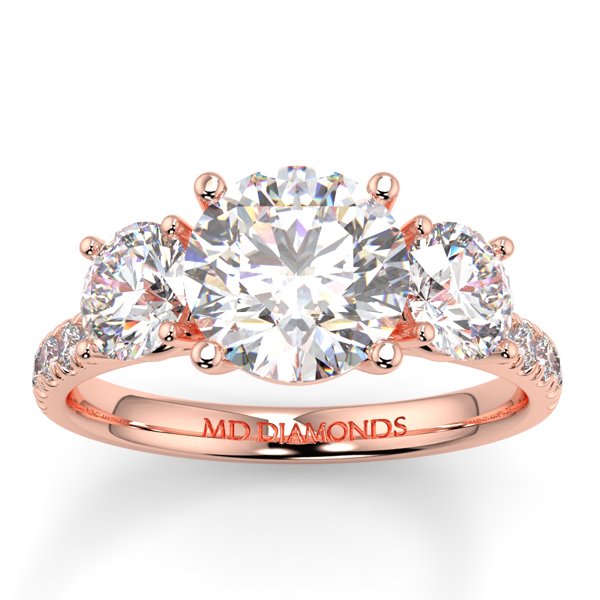 Round Microset Triology Diamond Ring
