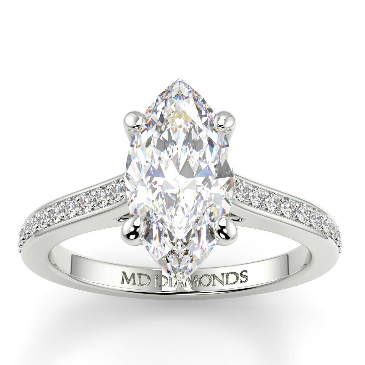Marquise Pave Set Diamond Ring