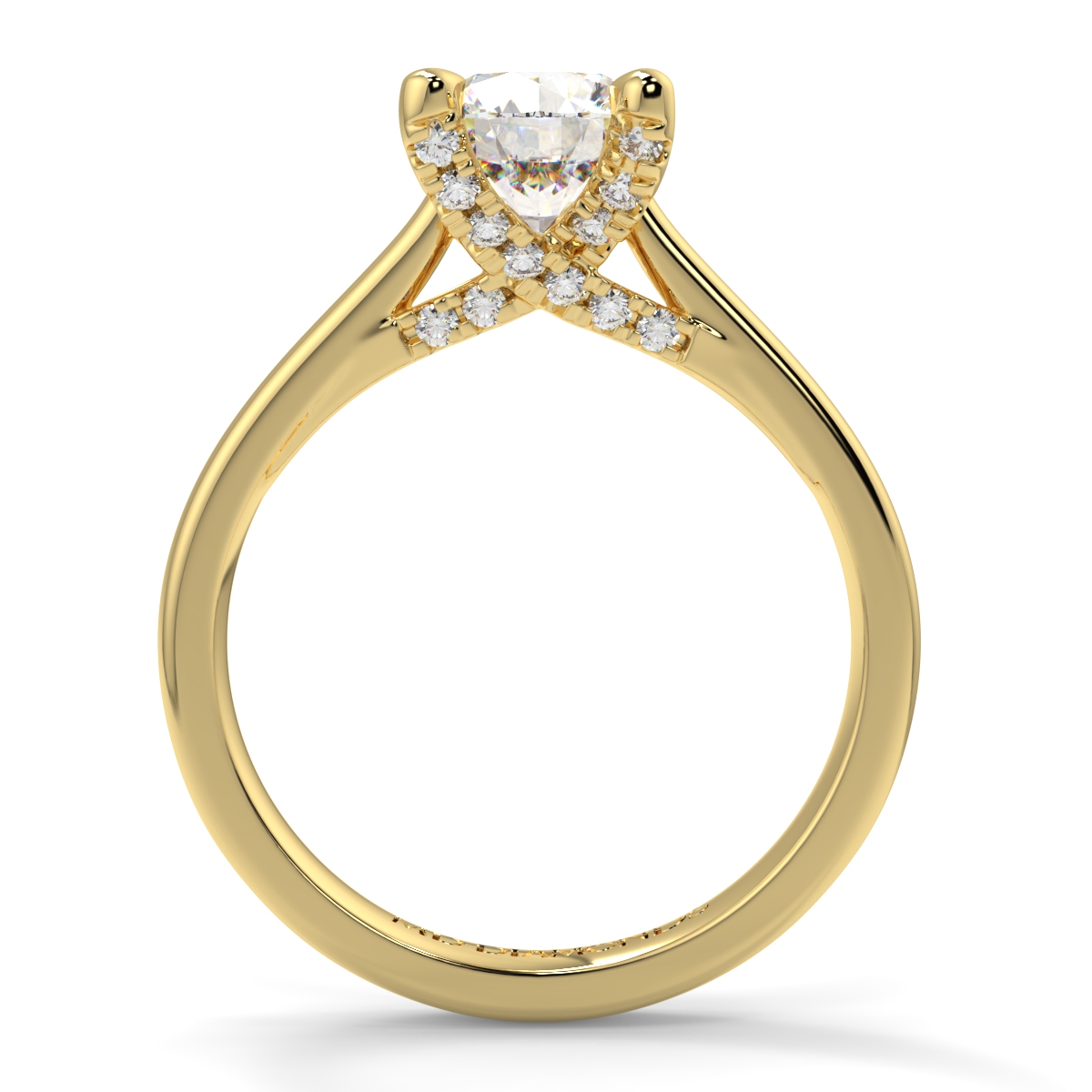 Solitaire Microset Claws Diamond Ring