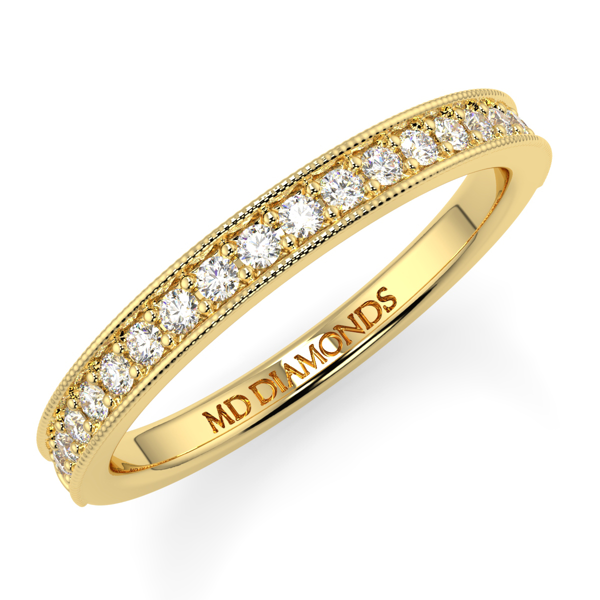 2MM Round Pave Set With Milgrain
