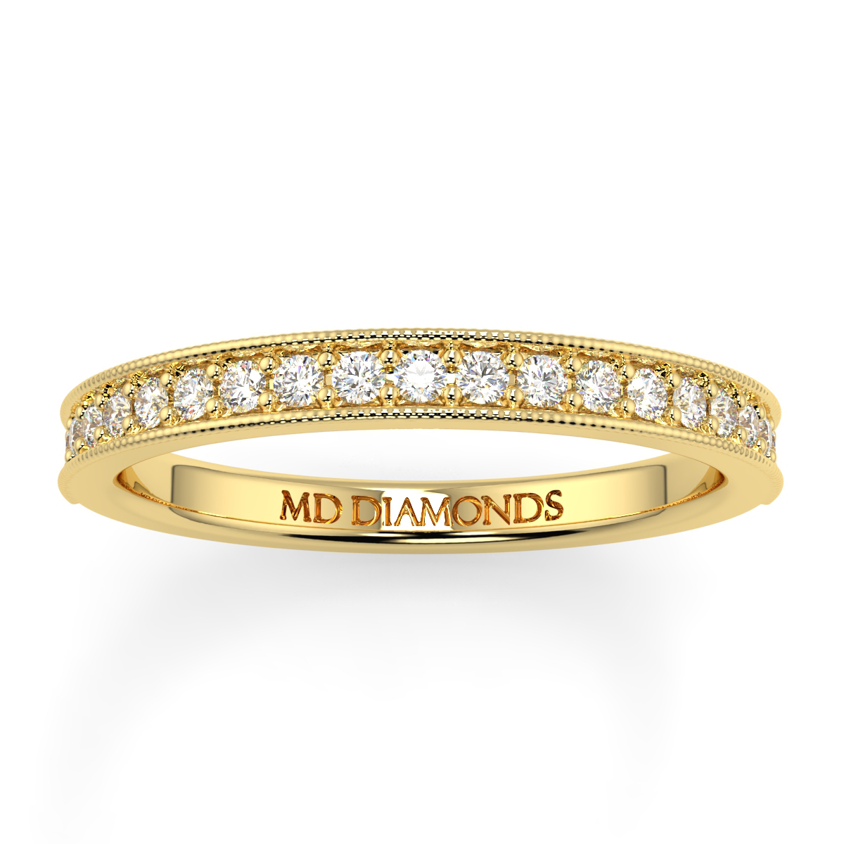 2MM Round Pave Set With Milgrain
