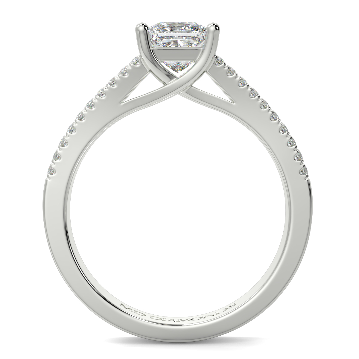 Princess Micro Set Split Shank Diamond Ring