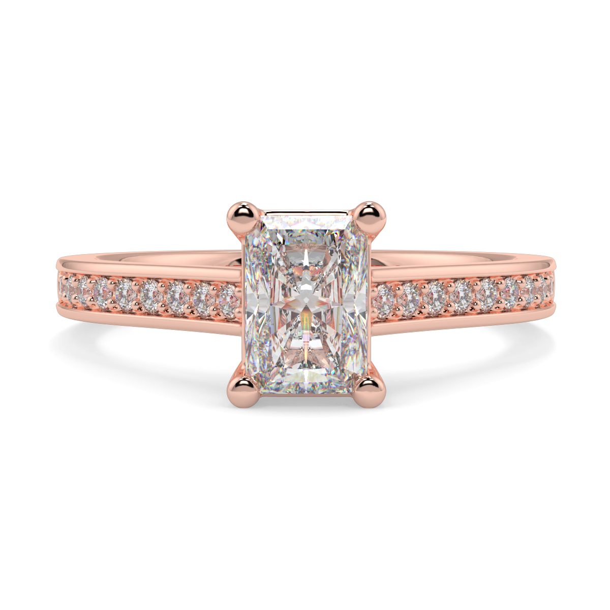 Radiant Pave Set Diamond Ring