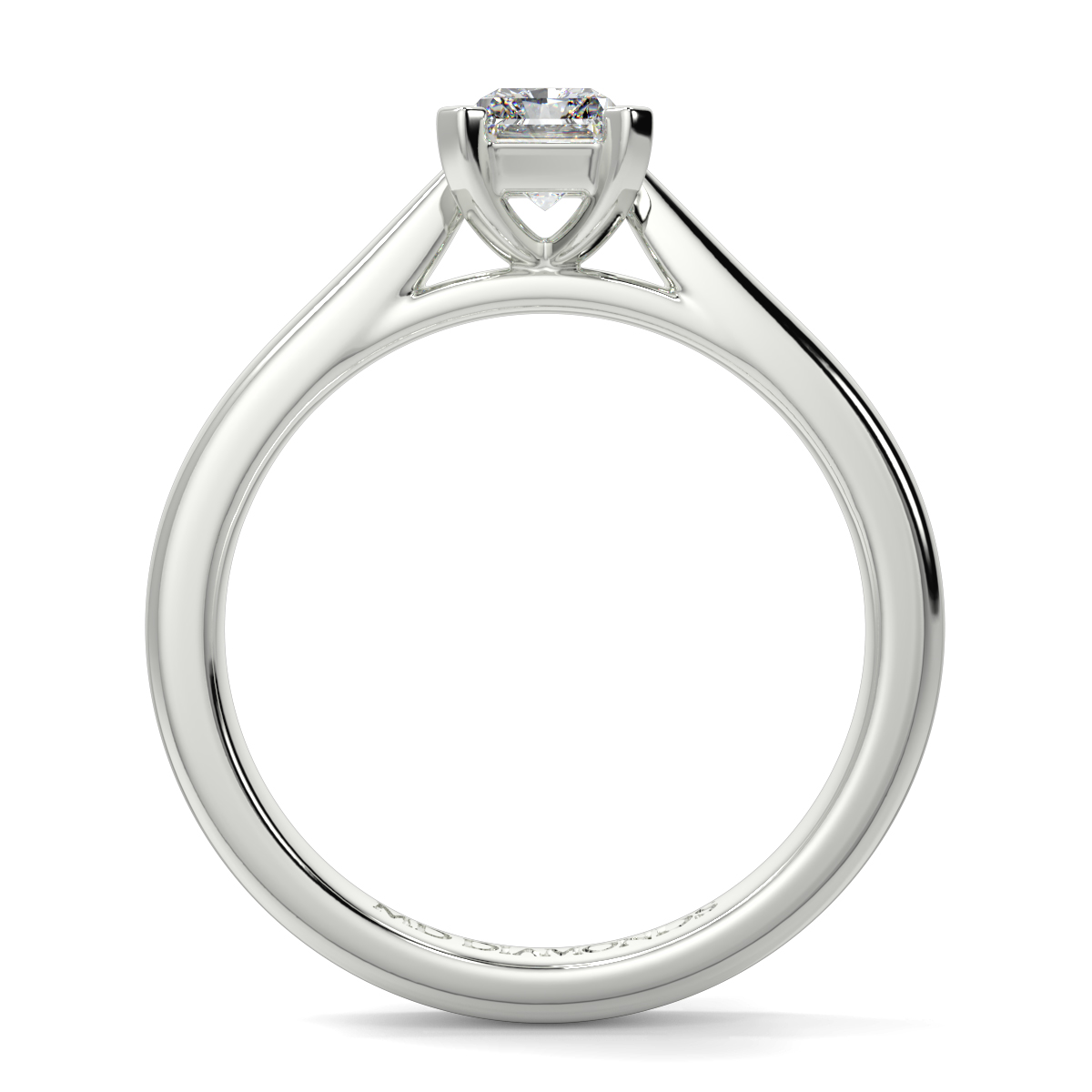 Radiant 4 Claw Solitaire Tappered  Ring