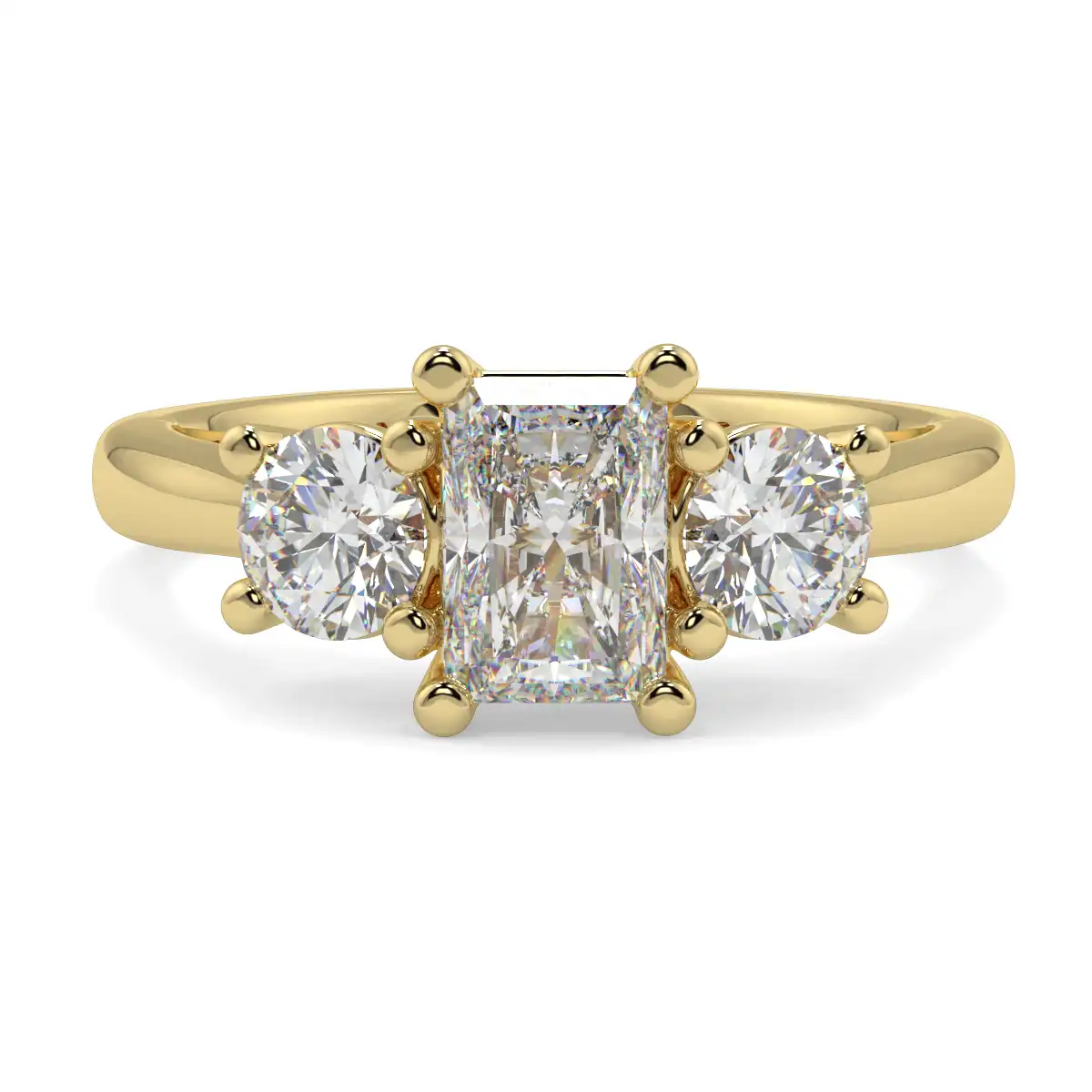 Radiant With Round Trilogy Ring