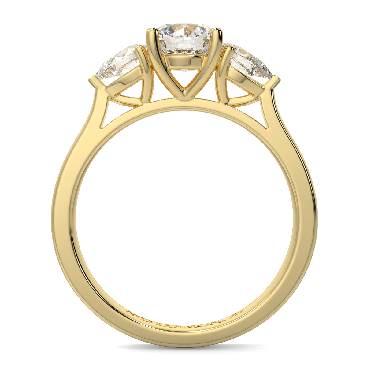 Round With Pear Trilogy Diamond Ring