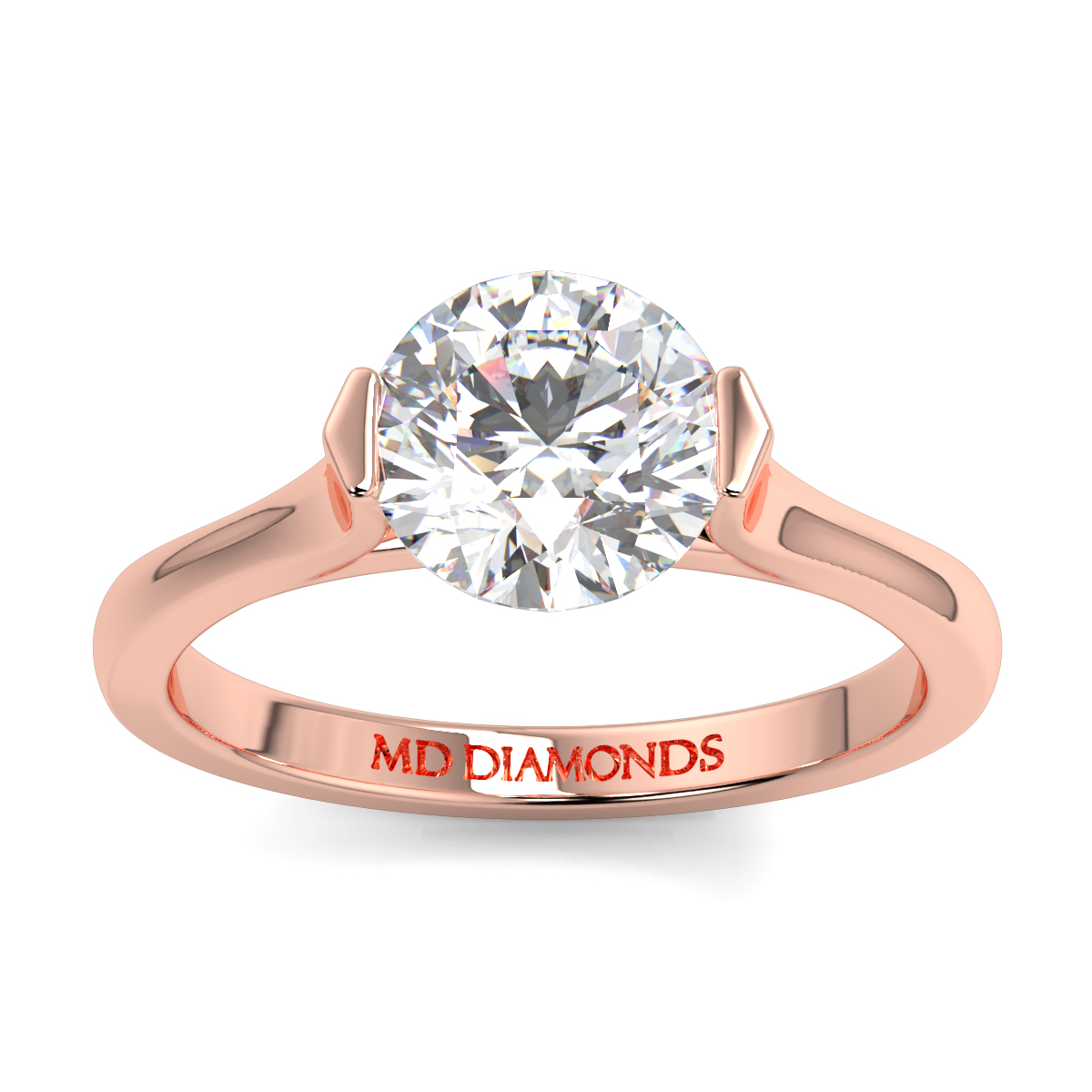 Round Tension Set Solitaire Ring