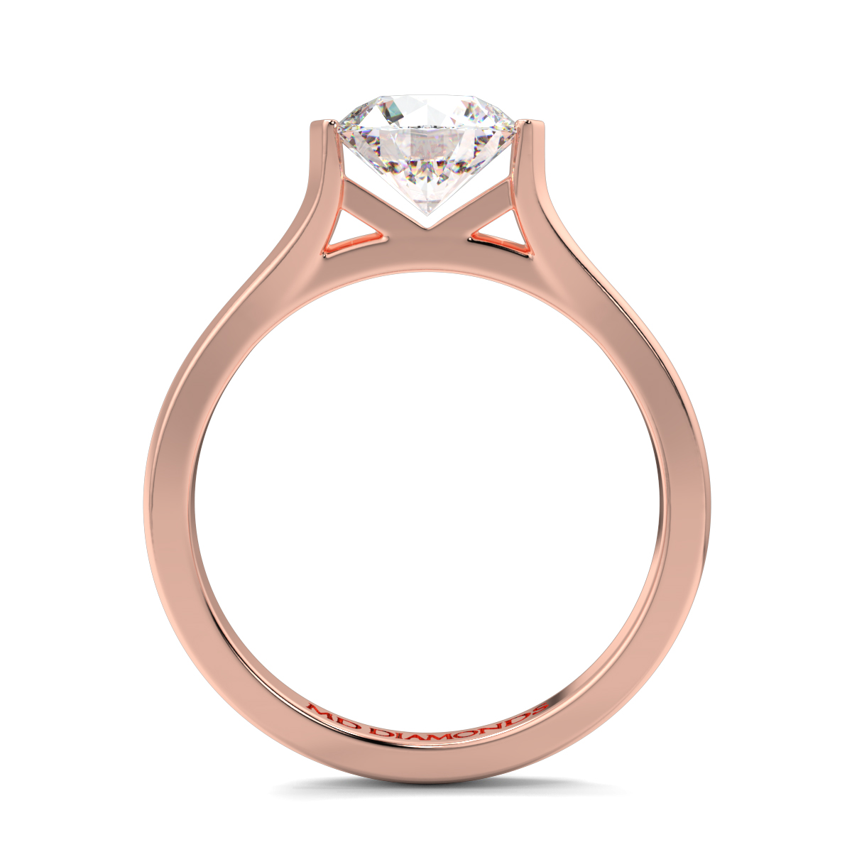 Round Tension Set Solitaire Ring