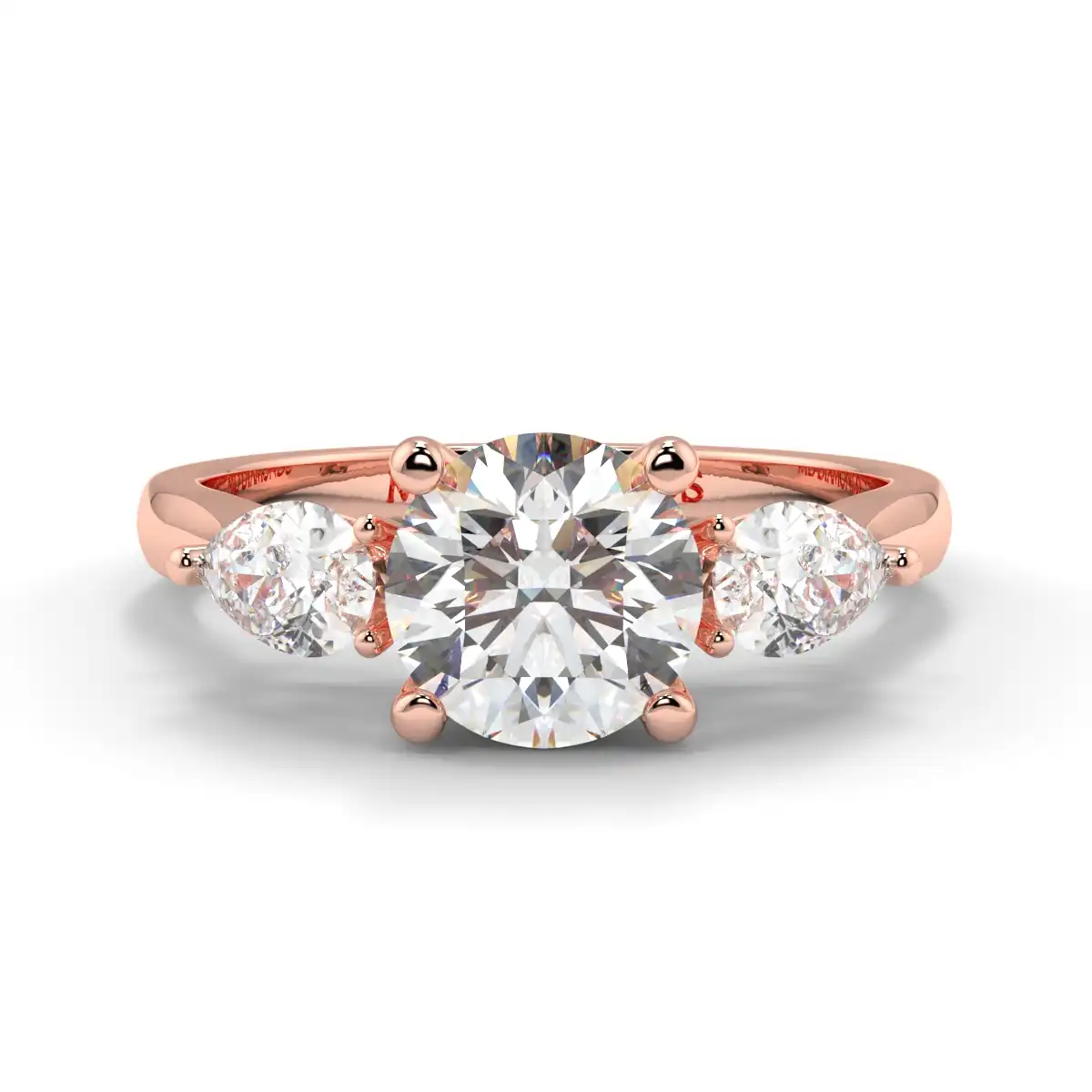 Round With Pear Shape Trilogy Ring