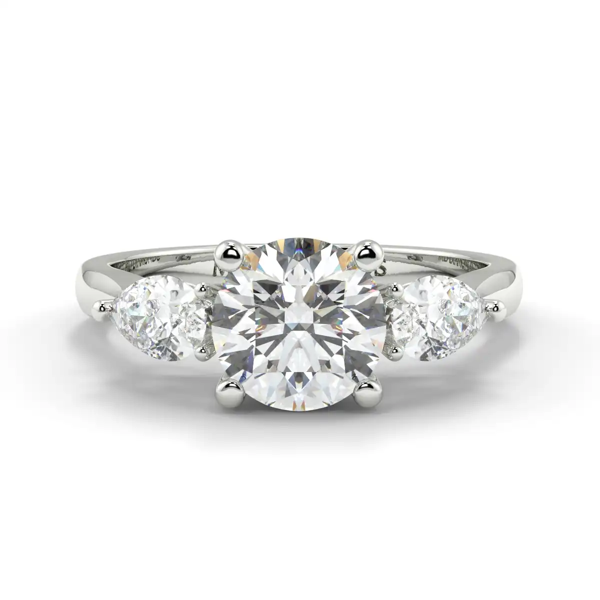 Round With Pear Shape Trilogy Ring