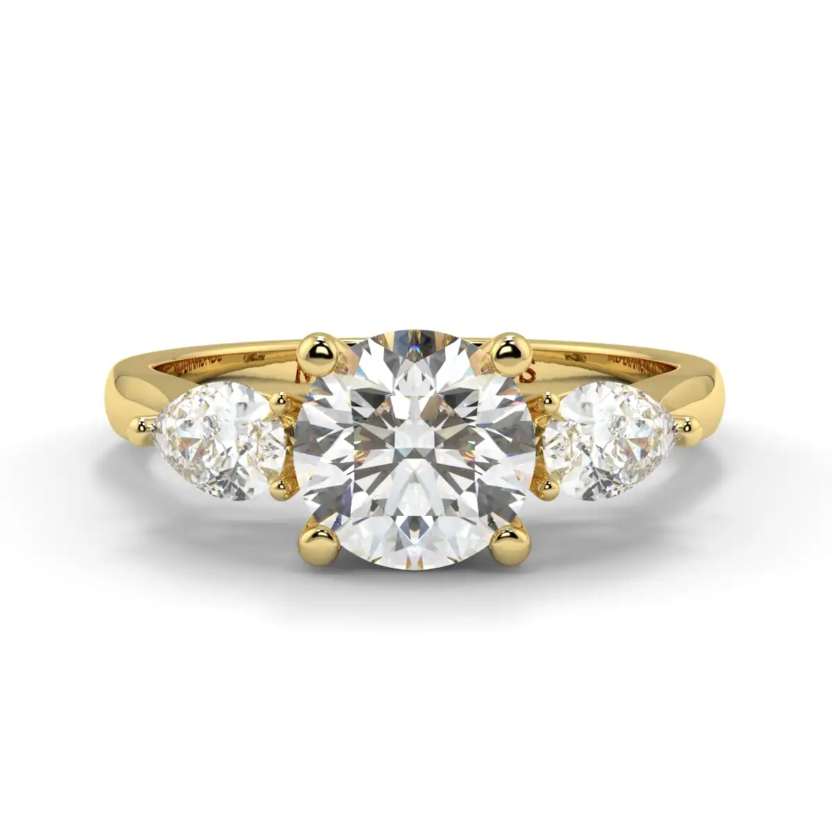 Round With Pear Shape Trilogy Ring