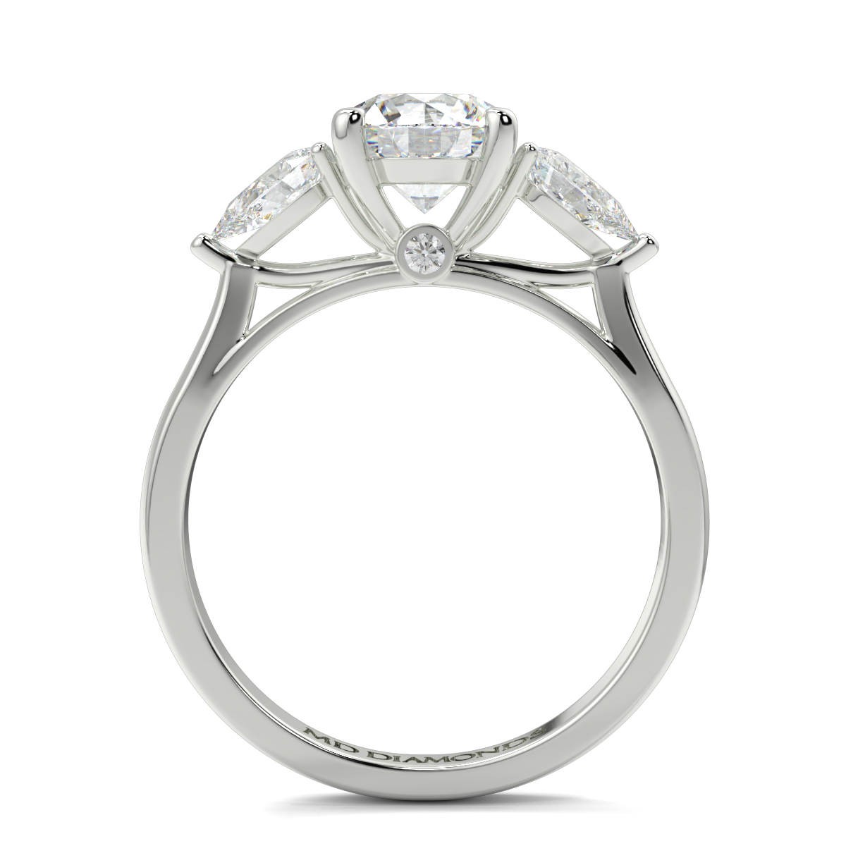 Round With Pear Shape Trilogy Ring