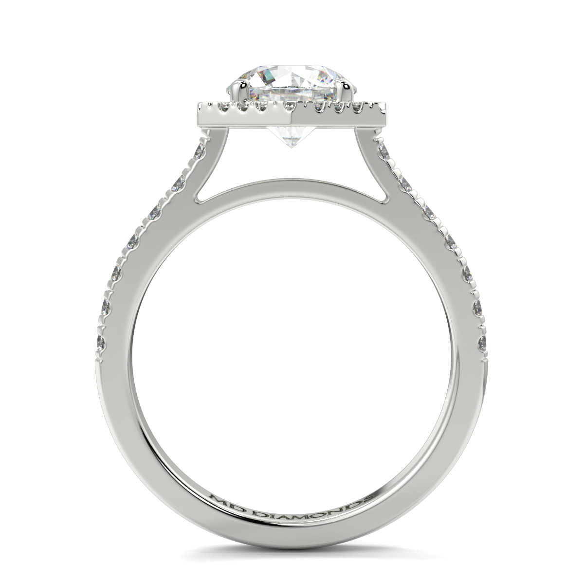 Round Hexa Halo Diamond Ring