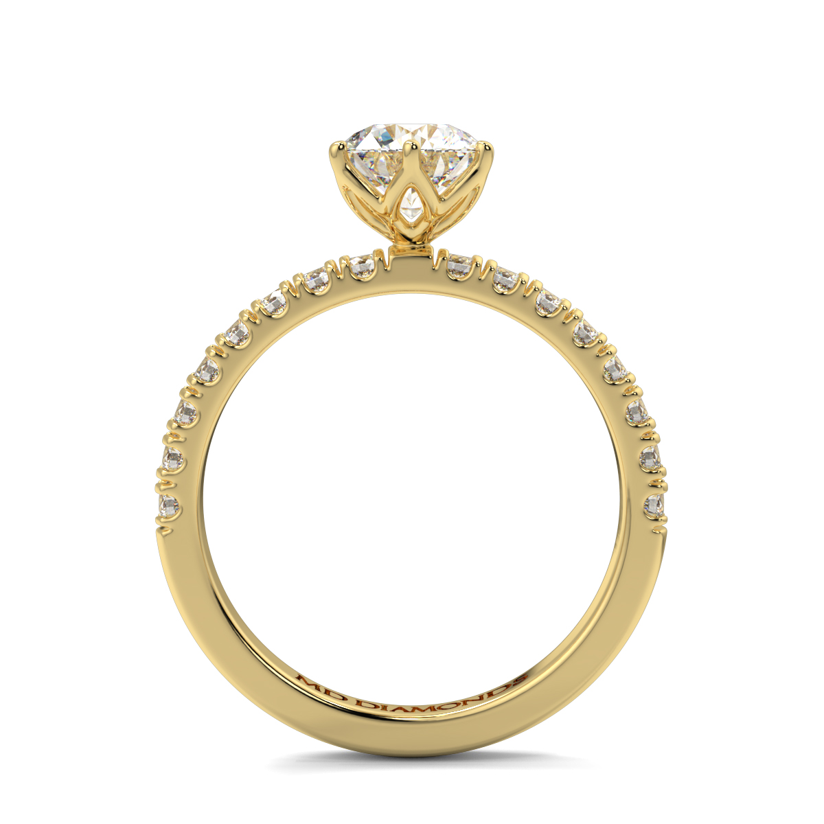Round 6 Claw Microset Diamond Ring