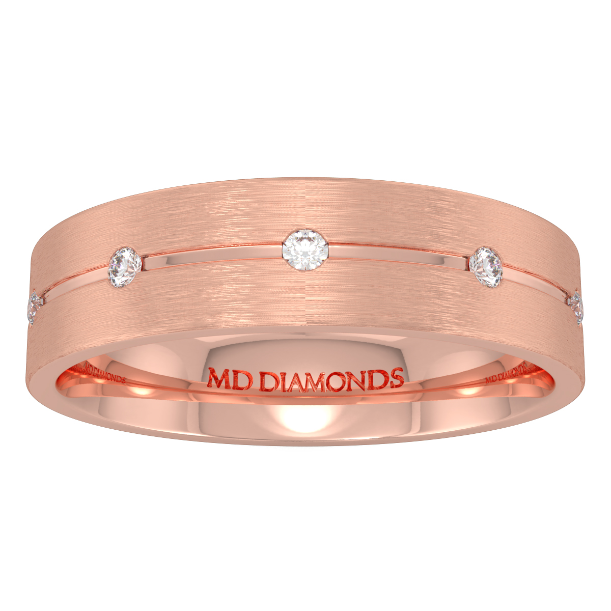 Men's Invisible Set Diamond Wedding Band