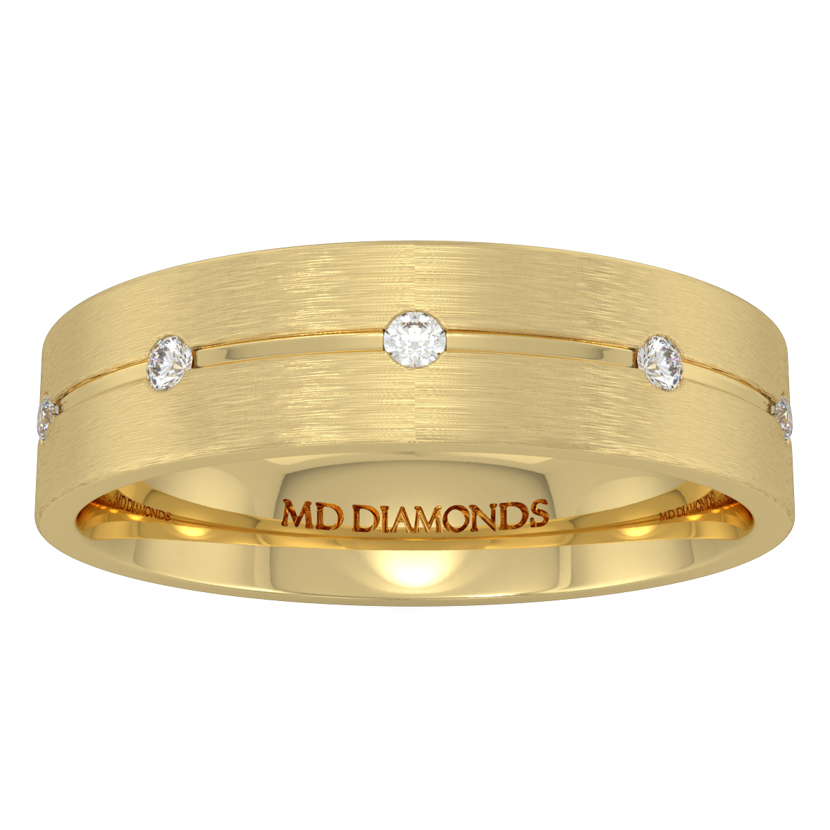 Men's Invisible Set Diamond Wedding Band