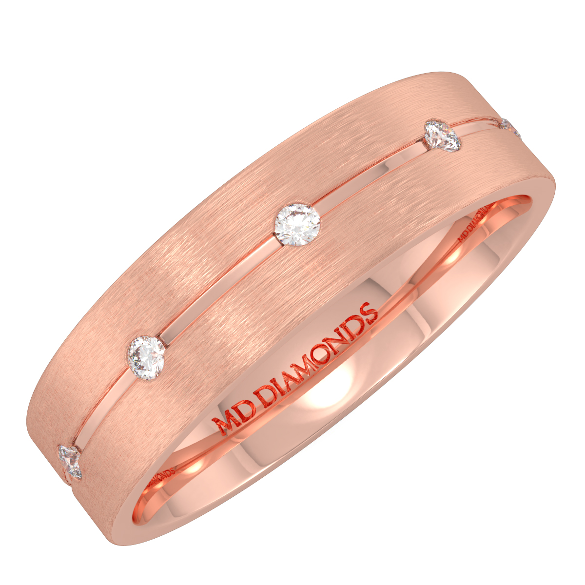 Men's Invisible Set Diamond Wedding Band