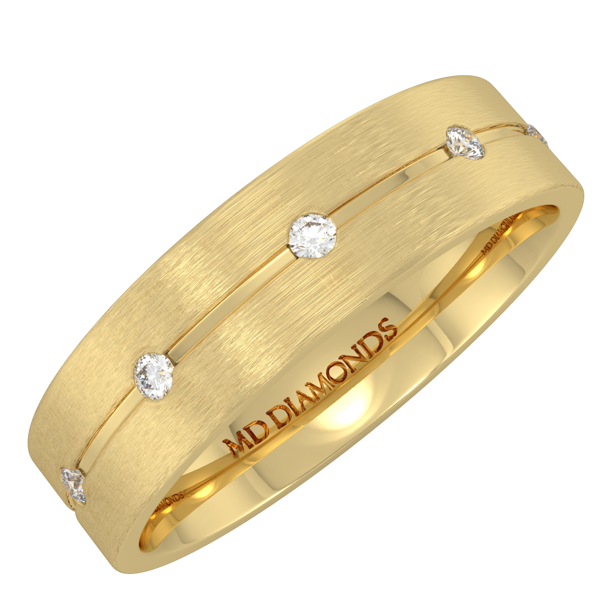 Men's Invisible Set Diamond Wedding Band