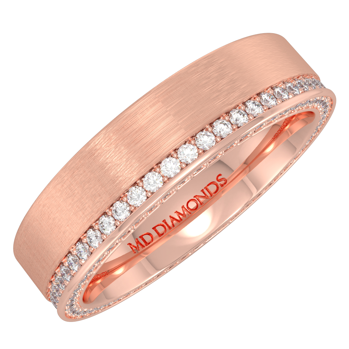 Men's Pave Set Diamond Wedding Band