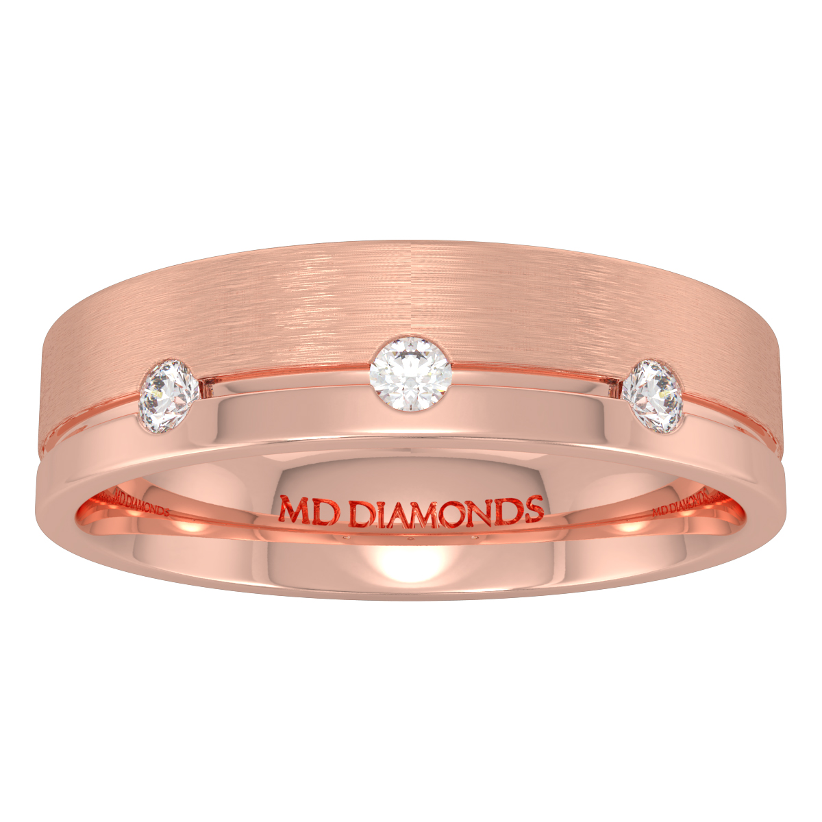 Men's Invisible Set Diamond Wedding Band