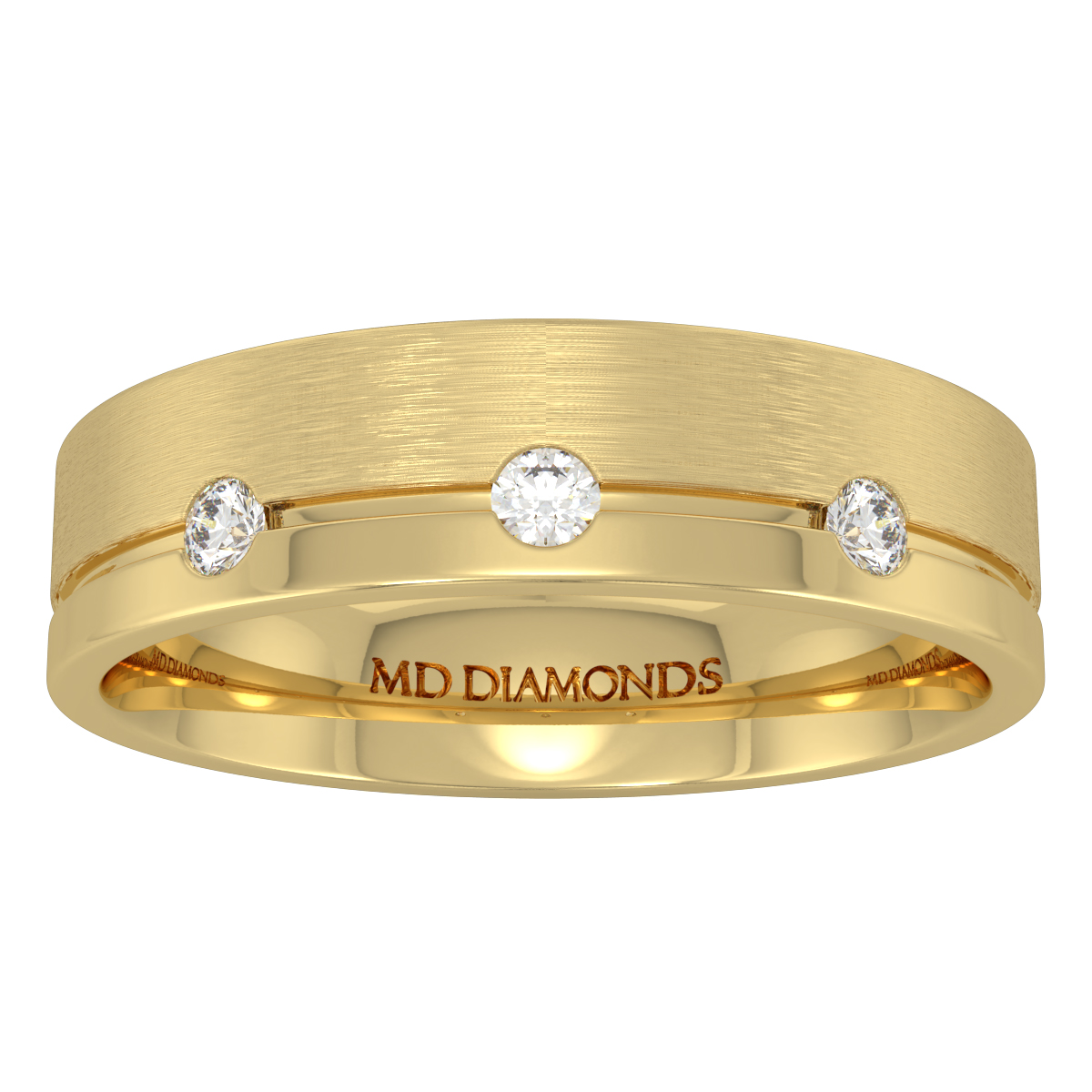Men's Invisible Set Diamond Wedding Band