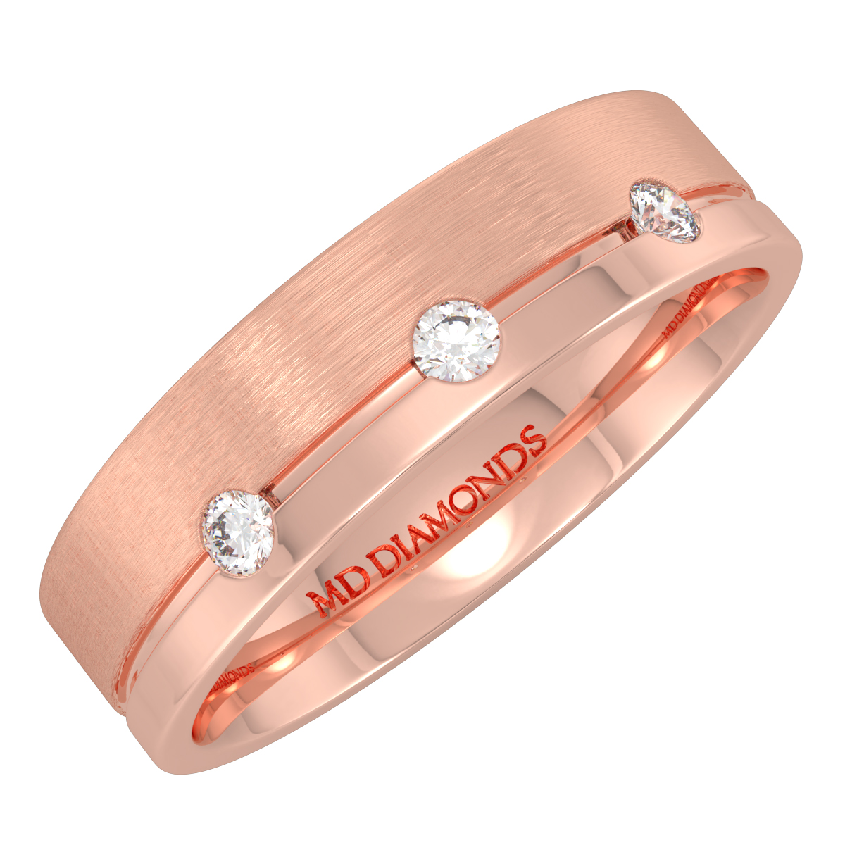 Men's Invisible Set Diamond Wedding Band