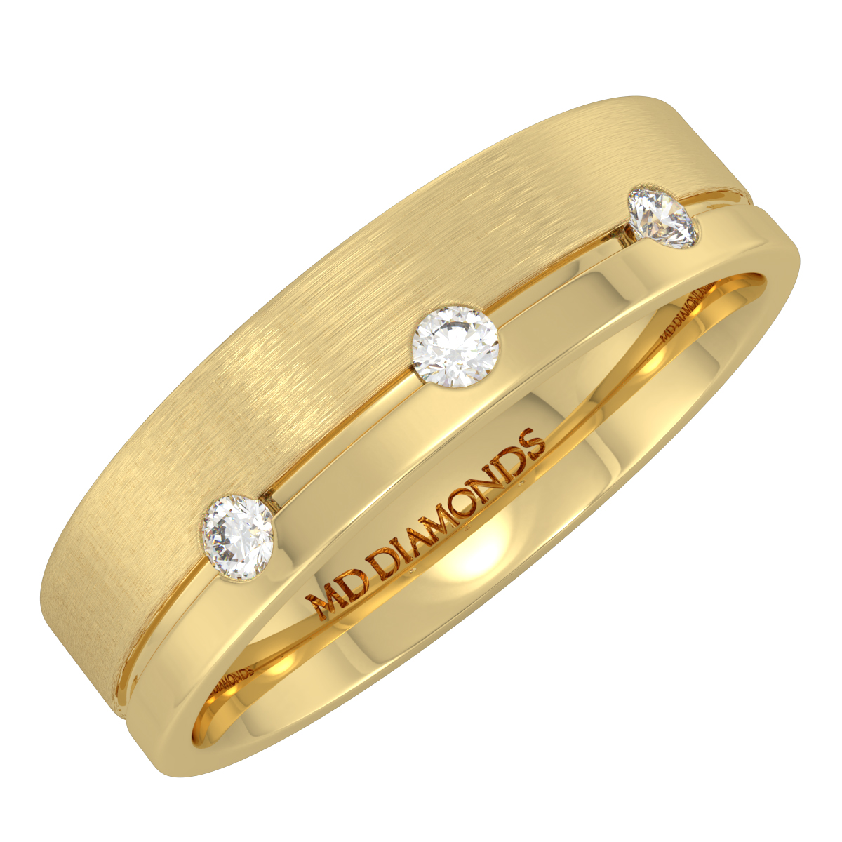 Men's Invisible Set Diamond Wedding Band