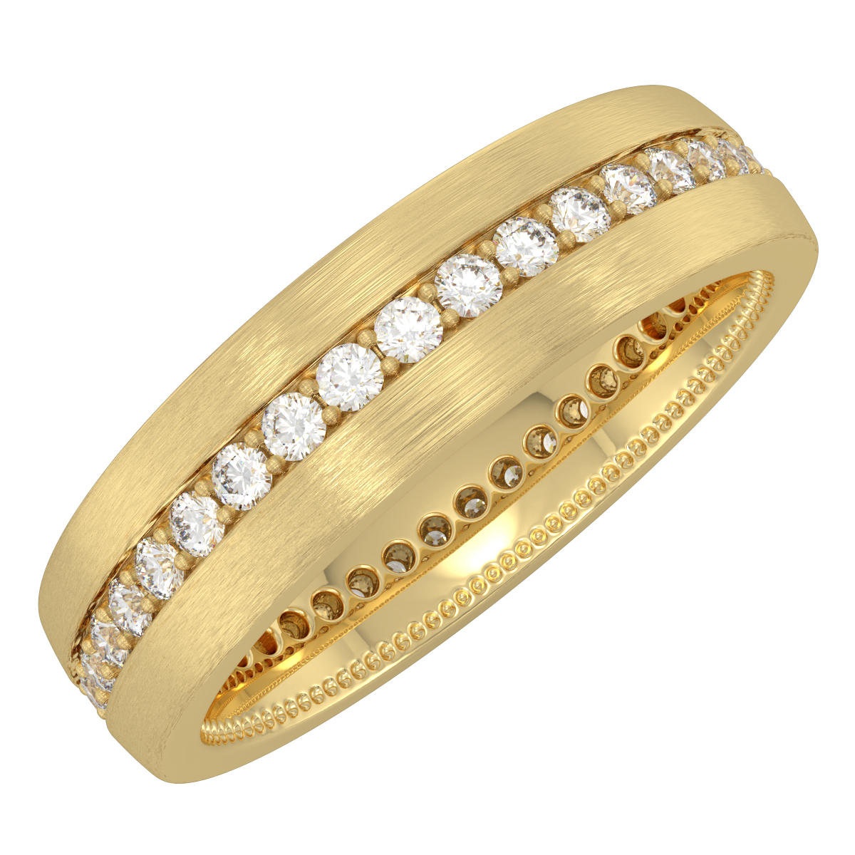 Men's Pave Set Diamond Wedding Band