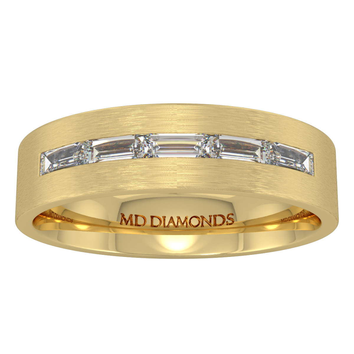 Men's Channel Set Baguette Diamond Wedding Band