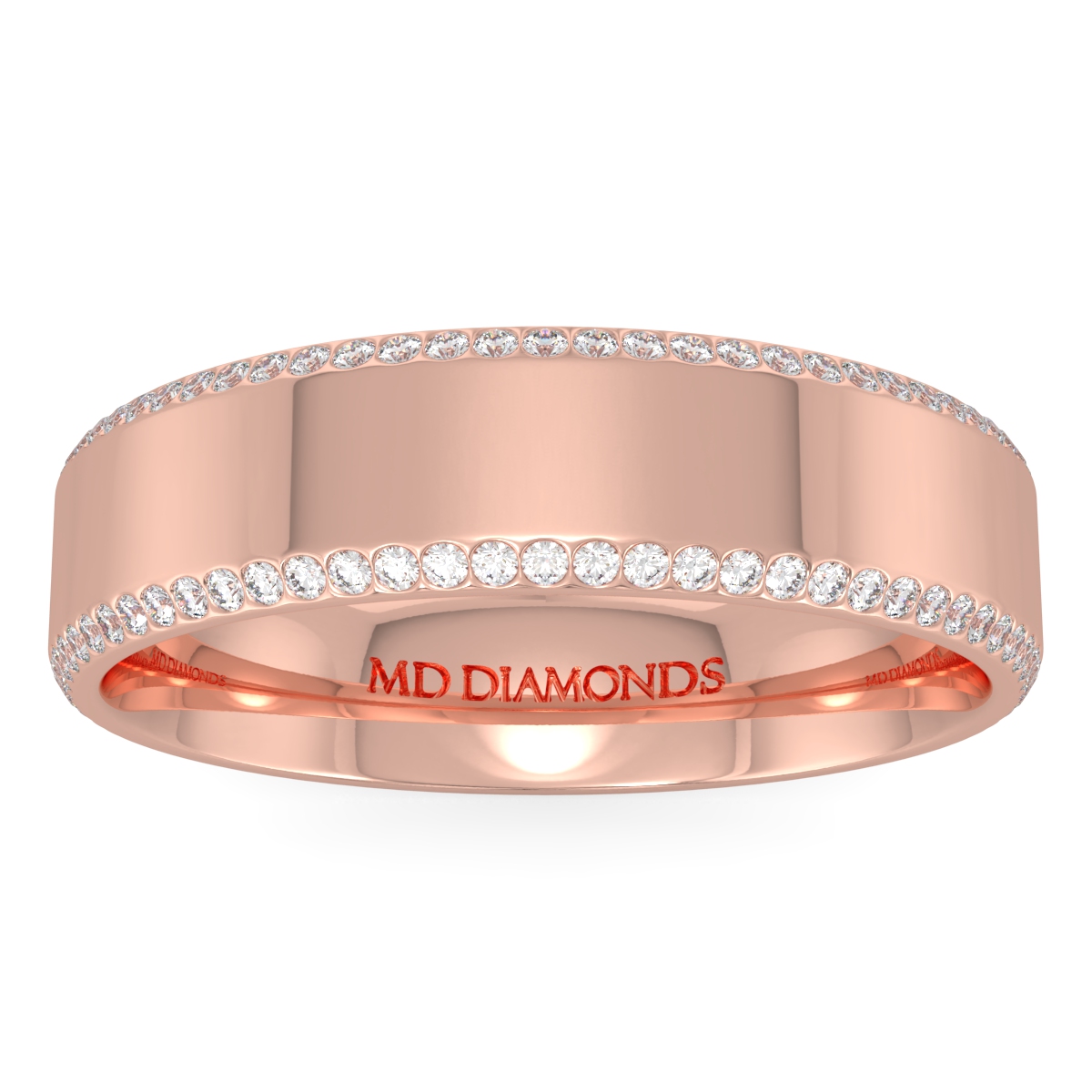 Men's 2 Row Channel Set Diamond Wedding Band