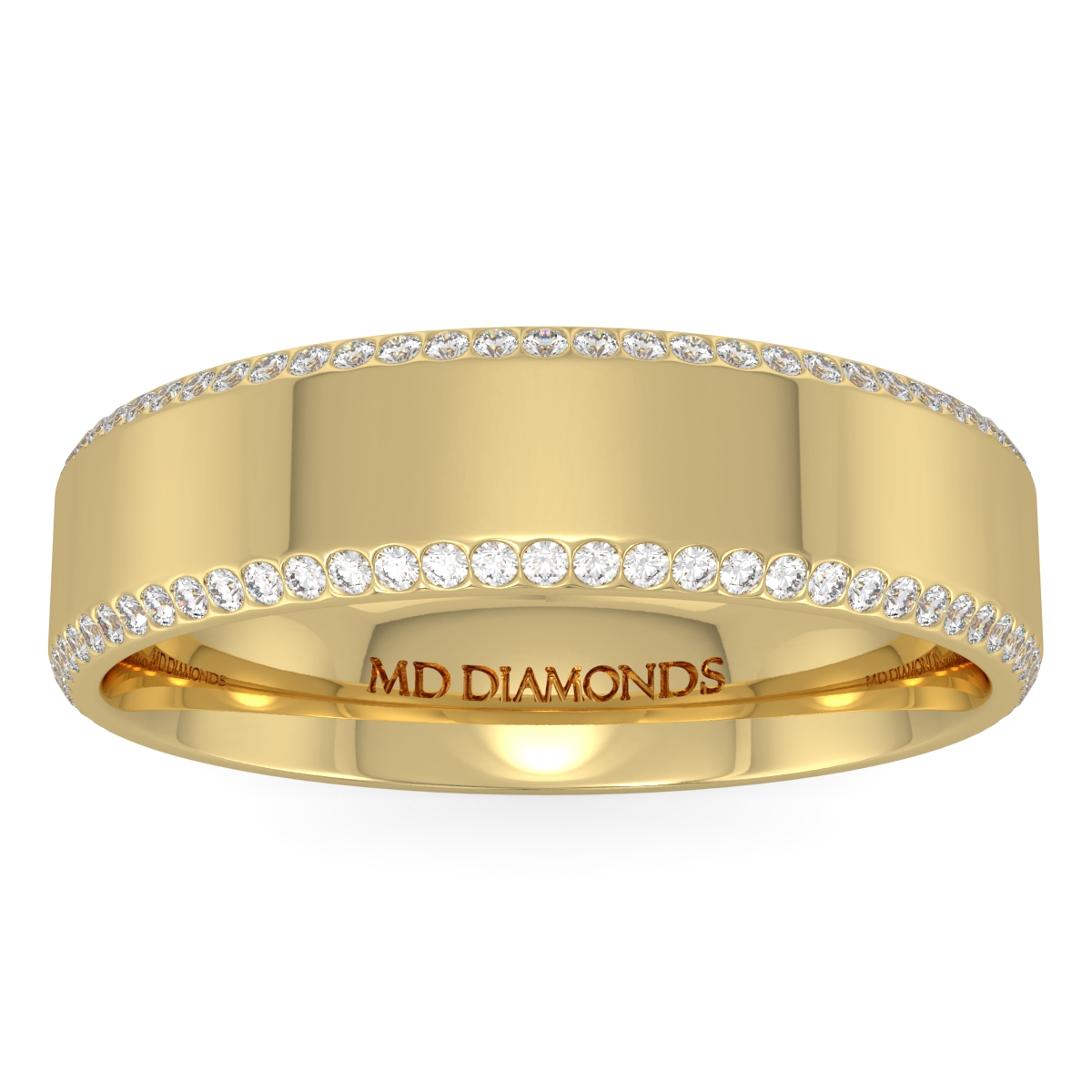 Men's 2 Row Channel Set Diamond Wedding Band