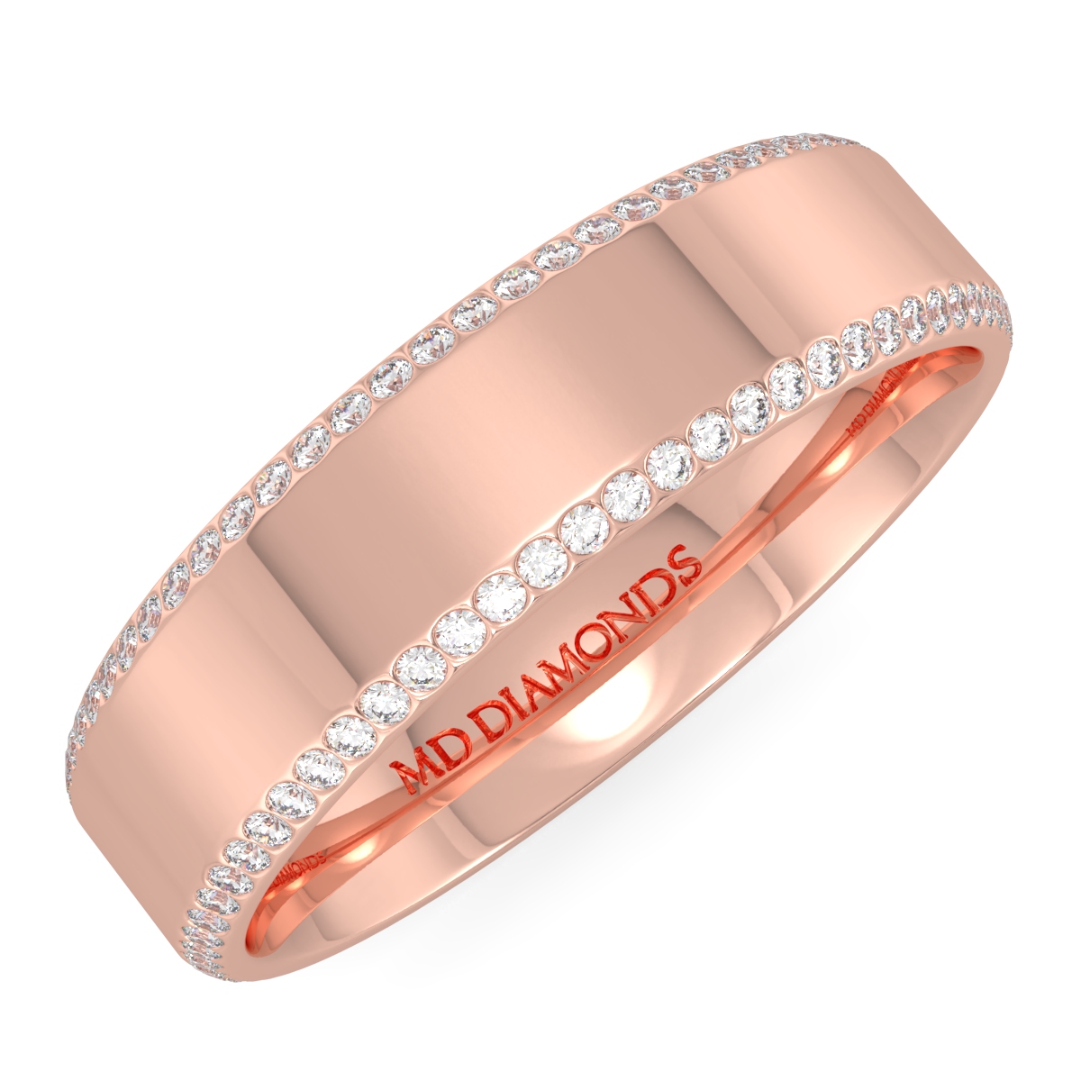 Men's 2 Row Channel Set Diamond Wedding Band
